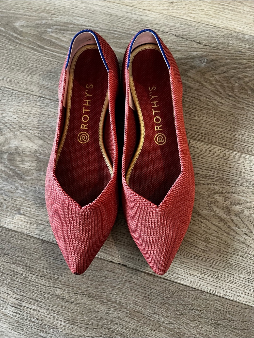 Rothy's The Point Copper Pink Pointed Toe Knit Flats Size 11 Rare Retired - Picture 10 of 10